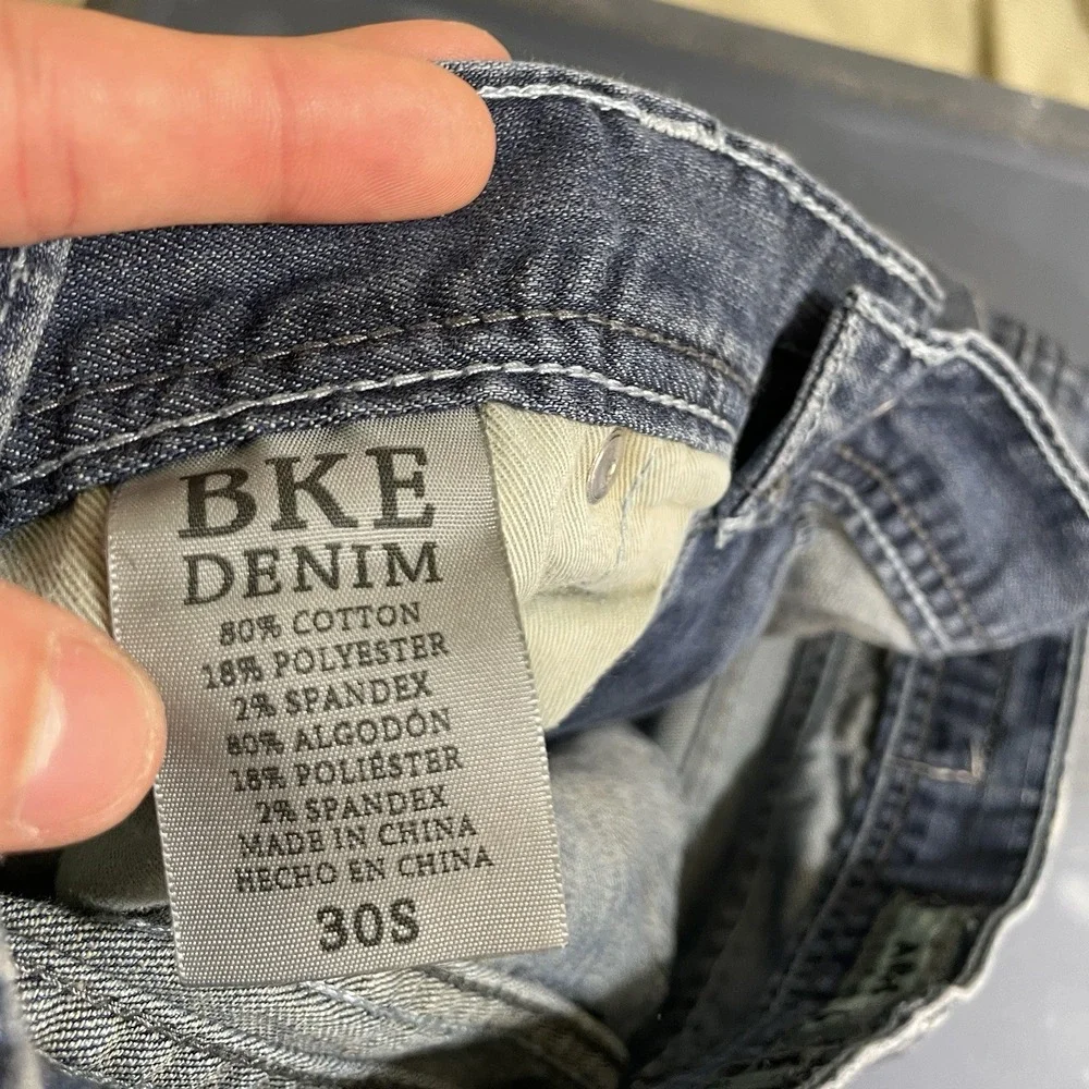 BKE Aiden Bootleg Jeans Mens 30S (30x29) Blue Medium Wash Bootcut Denim